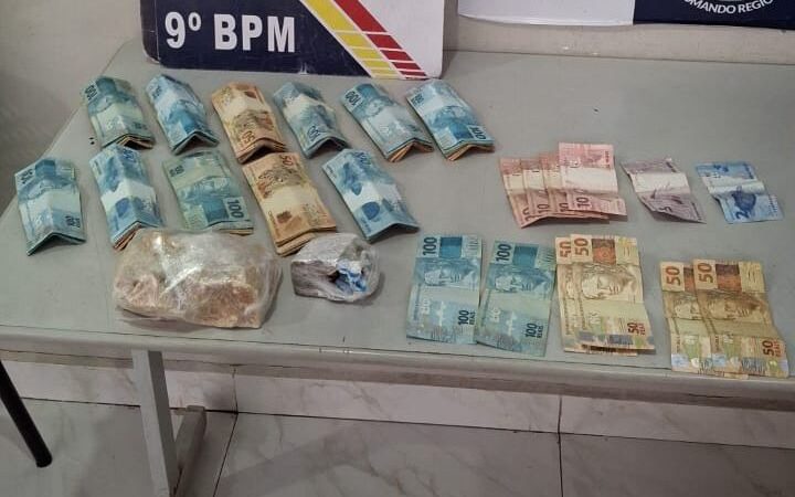 PM prende suspeito de tráfico de drogas com R$ 11,4 mil em Cuiabá