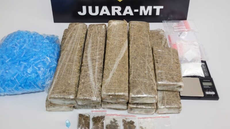 Polícia Civil apreende grande quantidade de droga e desarticula grupo voltado para o tráfico em Juara