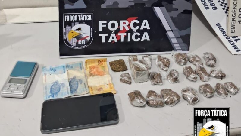 Força Tática prende homem em flagrante por tráfico de drogas em Cuiabá