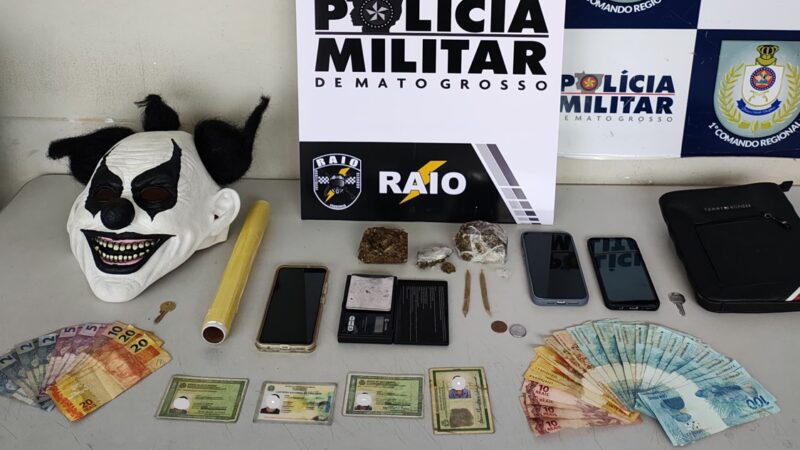 Quadrilha é presa em flagrante pela PM por tráfico de drogas em Cuiabá