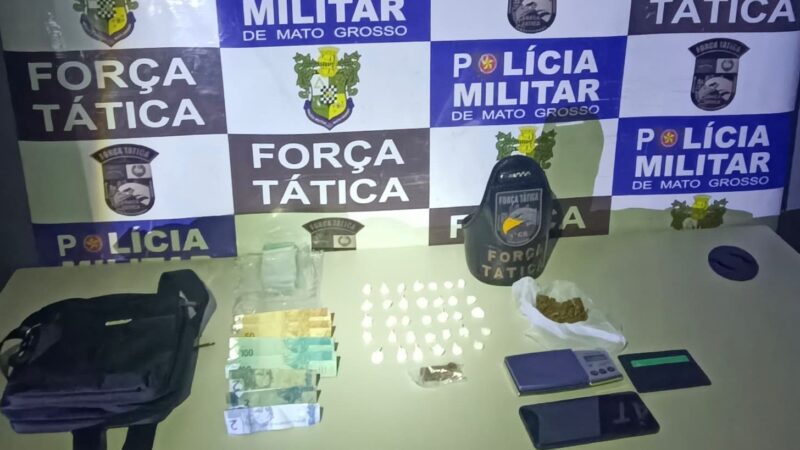 PM prende suspeito por furto de módulos de caminhão e apreende 36 porções de drogas